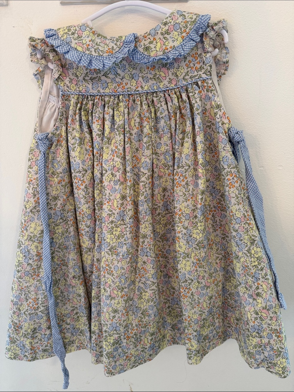 Floral Smocked Girls' Dress in Yellow and Pastel